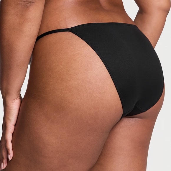Victoria’s Secret Smooth Adjustable String Bikini Panty Black S NEW - Picture 4 of 6